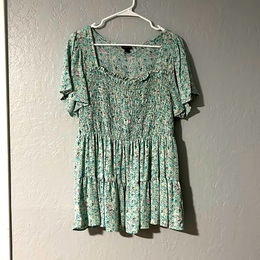 Torrid Smocked Floral Top